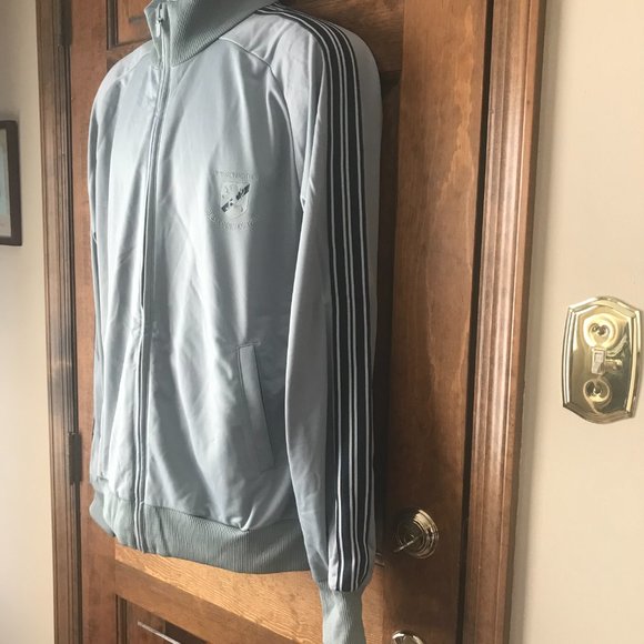 Guess Silver-Gray w/Black Stripes Zip-Up Jacket Large - Picture 7 of 13